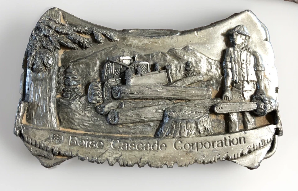 Boise Cascade Corporation 1981 árbol de tala corte madera leñador hebilla de colección #21 Foto 1 de 4