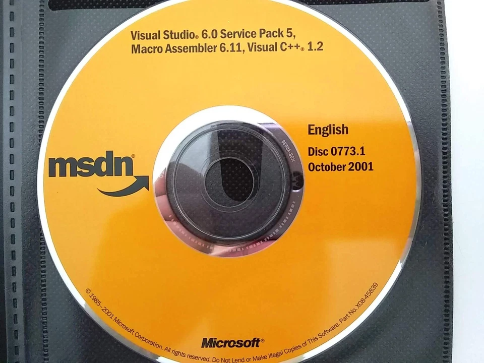 Microsoft Macro Assembler 6.11 Visual C++ 1.2 Visual Studio 6.0 SP 5 w/ License - Image 1 of 1
