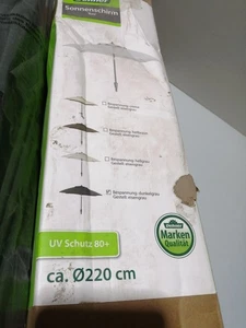 2 Stück Dehner Sonnenschirm Kos, Ø 220 cm, Höhe 227 cm, Aluminium, dunkelgrau - Bild 1 von 3