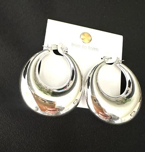 Tru To Form Puff reflektierende Creolen/ Ohrringe/silberfarben/leicht - Bild 1 von 4