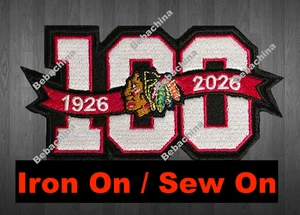 100 years Blackhawk Patch 100th Anniversary Chicago Blackhawks Jersey Patch - Picture 1 of 1