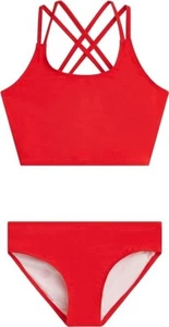 Girls Red 2 pc Tankini Swimsuit Kanu Surf Waverly Upf 50 sz 14 - Picture 1 of 3