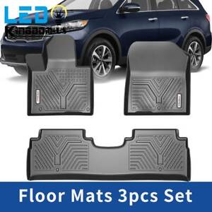 MACHA Coil Car Floor Mats Custom Fit for KIA Sorento 2014.Aug~2020.Mar Front & 2nd Seat Floor Mats All Weather Waterproof High Comfort Black 