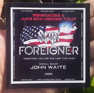 Imán promocional gira verano 2024 STYX y FOREIGNER con John Waite Renegades y Juke  - Imagen 1 de 3