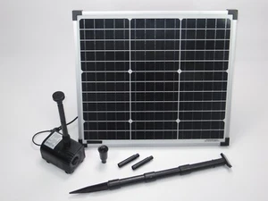 30W Solar Bachlaufpumpe 1300 l/h Solarpumpe Wasserfall Teich Pumpe Gartenteich - Afbeelding 1 van 7