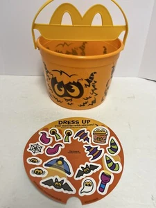 2024 McDonald’s Halloween Boo Bucket HAPPY MEAL Orange Monster W/ Stickers - Picture 1 of 3