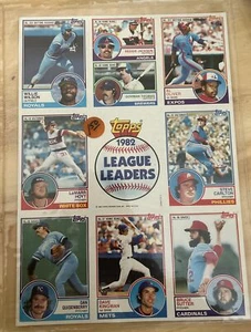 1983 Topps Promo 8 Card Sheet Of 1982 League Leaders - Carlton, Sutter, Jackson - Picture 1 of 2