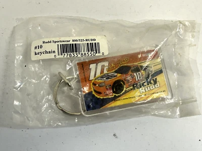 Vintage '90s NASCAR Ricky Rudd #10 Keychain - Rudd Sportswear Racing Collectible - Image 1 of 3