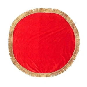 Indian Red Thali Cover Round Mat Thalposh Pooja Aasan For Diwali Karwachauth - Picture 1 of 3