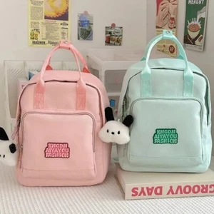with Handle Women Backpack Solid Color Travel Bag Fashion Shoulder Bag Adults - Picture 1 of 17