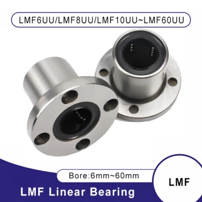 Round Flange Linear Motion Bearings LMF 6UU/8/10/12/13/16/20/25/30/35/40/50/60UU - Image 1 of 4