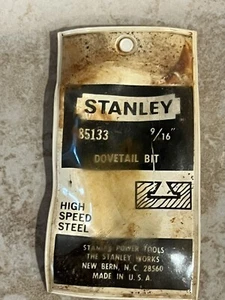 One Stanley 85133 Dovetail Bit - New Bern, NC Made In USA - Picture 1 of 4