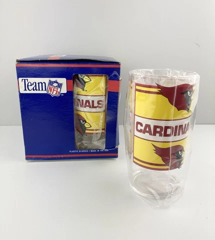 NEW Original Arizona Cardinals Vintage 1990's Team NFL Plastic Glasses SET (4) Cover