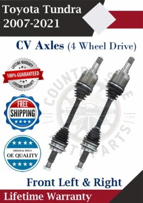 New OE Front CV Axles For 2007-2021 Toyota Tundra 4WD, For Non Lifted Vehicles - Image 1 of 4