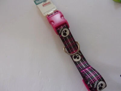 Collar de Perro Rosa Calavera Petco Nuevo M Mediano 14-20" Ajustable Halloween Foto 1 de 3