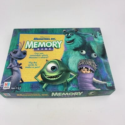 2001 Hasbro Monsters Inc Memory Game Pixar Disney Sully Mike COMPLETE - Image 1 of 3