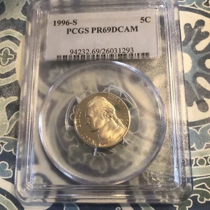 1996-S PCGS PR69DCAM Proof Jefferson Nickel  5 cents B001 - Picture 1 of 2