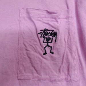 Camisa Stussy Mediana Rosa Palo Hombre Bolsillo Manga Larga - Imagen 1 de 6