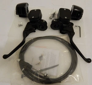 Kit de control de manillar Harley XL96-Up embrague hidráulico/cilindro maestro de freno negro - Imagen 1 de 2