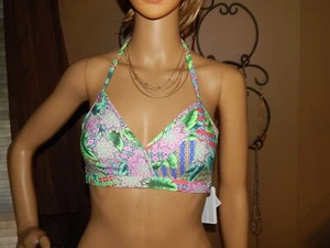 NWT Freya 32DD - Zamba - Pink & Green Bikini Swimwear Top - Picture 1 of 8
