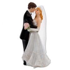 Topper torta sposa e sposo - vita a mano con posy - alto 13 cm - posa 4