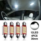Super bright Festoon Light Bulbs for Cars 4x 36mm White LED Canbus Compatible