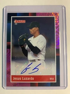 2022 Donruss Jesus Luzardo 1988 Retro Auto #D /199 Pink Fireworks - Picture 1 of 2