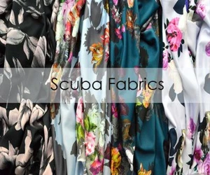 Floral Scuba Crepe Material Stretch Jersey Dress Craft Costume Fabric 58" Meter - Picture 1 of 63