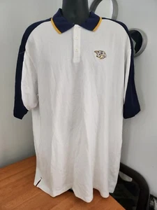 New Nashville Predators Reebok Face Off Collection White Polo Shirt Mens 2XL - Picture 1 of 13