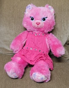 Build A Bear Blushing Sparkle Paint Splatter Pink Cat 17" - Photo 1 sur 1