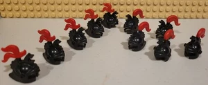 Lot of 10 Lego Dragon Masters HELMETS Knights with Red Plumes - Picture 1 of 1