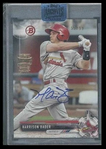 2018 Topps Archives Auto Harrison Bader 55/99 #BP143 - Picture 1 of 2