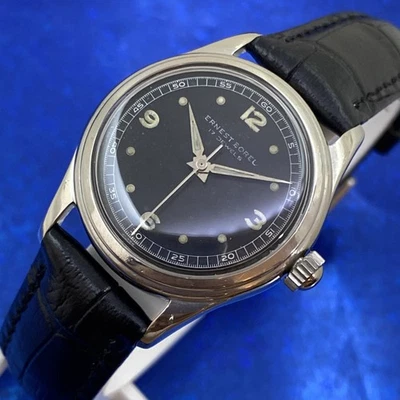 Vintage 1950’s Man’s ERNEST BOREL  Stunning Black Dial Fully Serviced & WARRANTY - Image 1 of 4