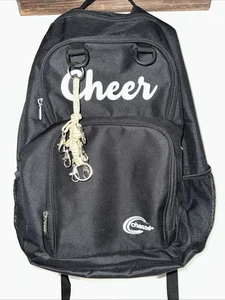 Chasse Cheer Backpack Bag Black Cheerleader Bow Holder Keychain Sports Bag - Picture 1 of 4