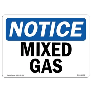 Calcomanía de plástico de metal con letrero de aviso OSHA ANSI de gas mixto - Imagen 1 de 23