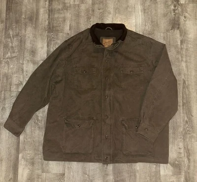 VERMONT BARN пальто мужской 4XL коричневый холст работы куртка вельветовый воротник тяжелый - Изображение 1 из 4