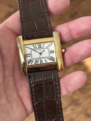 😍 PRONTO PARA USAR! Crisp Vintage Anos 90 TERNER Tank Divann Relógio de Quartzo 42mm 😍 - Imagem 1 de 4