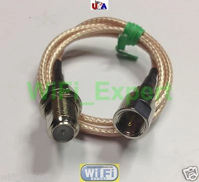 1 x RG316 LOW LOSS COAX RF CABLE F TV FEMALE TO FME Straight MALE or FEMALE USA - Image 1 of 3