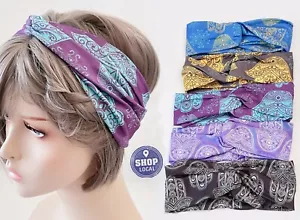 Women Lady Boho Yoga Gym Cross Twist Wide Hair head band Bandanna Headband Wrap - Picture 1 of 17