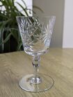 Vintage crystal small wine/port glasses 5 1/8" hand cut thistle laurel gorgeous 