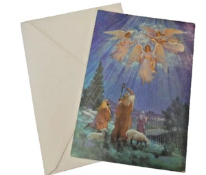 Hallmark Metallic Christmas Holiday Angels Card #PX 861-1 Unused w/Envelope - Picture 1 of 9