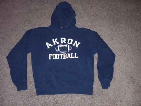 AKRON FOOTBALL blue thick Hoodie Sweatshirt men's Small Cover