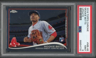 2014 Topps Chrome Update Mookie Betts PSA 9 Centered - Image 1 of 2