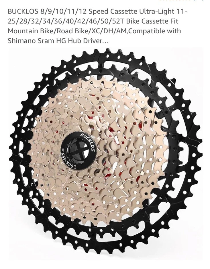 BUCKLOS 11-52T MTB Road Bicycle Cassette 8/9/10/11/12S Bike Sprocket fits Shiman - Image 1 of 4