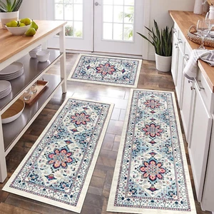 Bsmathom Farmhouse Kitchen Rugs Sets 3 Piece with Runner, Boho Kitchen Mats for - Picture 1 of 12
