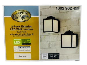 Hampton Bay Outdoor Wall Lantern Integrated LED Exterior Lights, 2-Pack - Picture 1 of 6