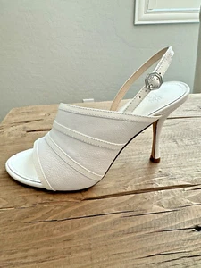 NEW Louise et Cie Heels- LO-NABILA White Leather Size 7 - Picture 1 of 16