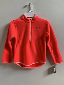 NWT Under Armour Little Girls Fleece Half Zip Pullover Marathon Red Size 6X - Picture 1 of 3