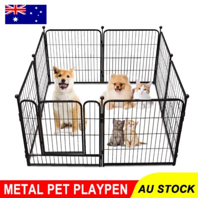 32"  8 Panel Pet Dog Playpen Cage Enclosure Exercise Cat Puppy Metal Fence AU - image 1 of 4