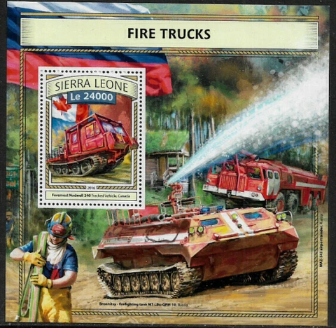 Sierra Leone #4033 Mint Never Hinged S/Sheet - Fire Trucks Cover